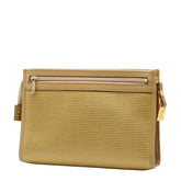 サンローラン YSLロゴ セカンドバッグ クラッチバッグ ベージュ PVC レザー レディース SAINT LAURENT 【中古】